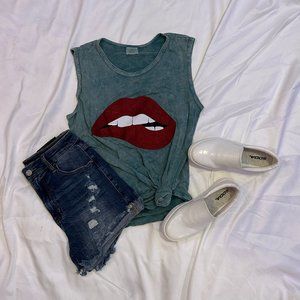 Glitter Lips Tank